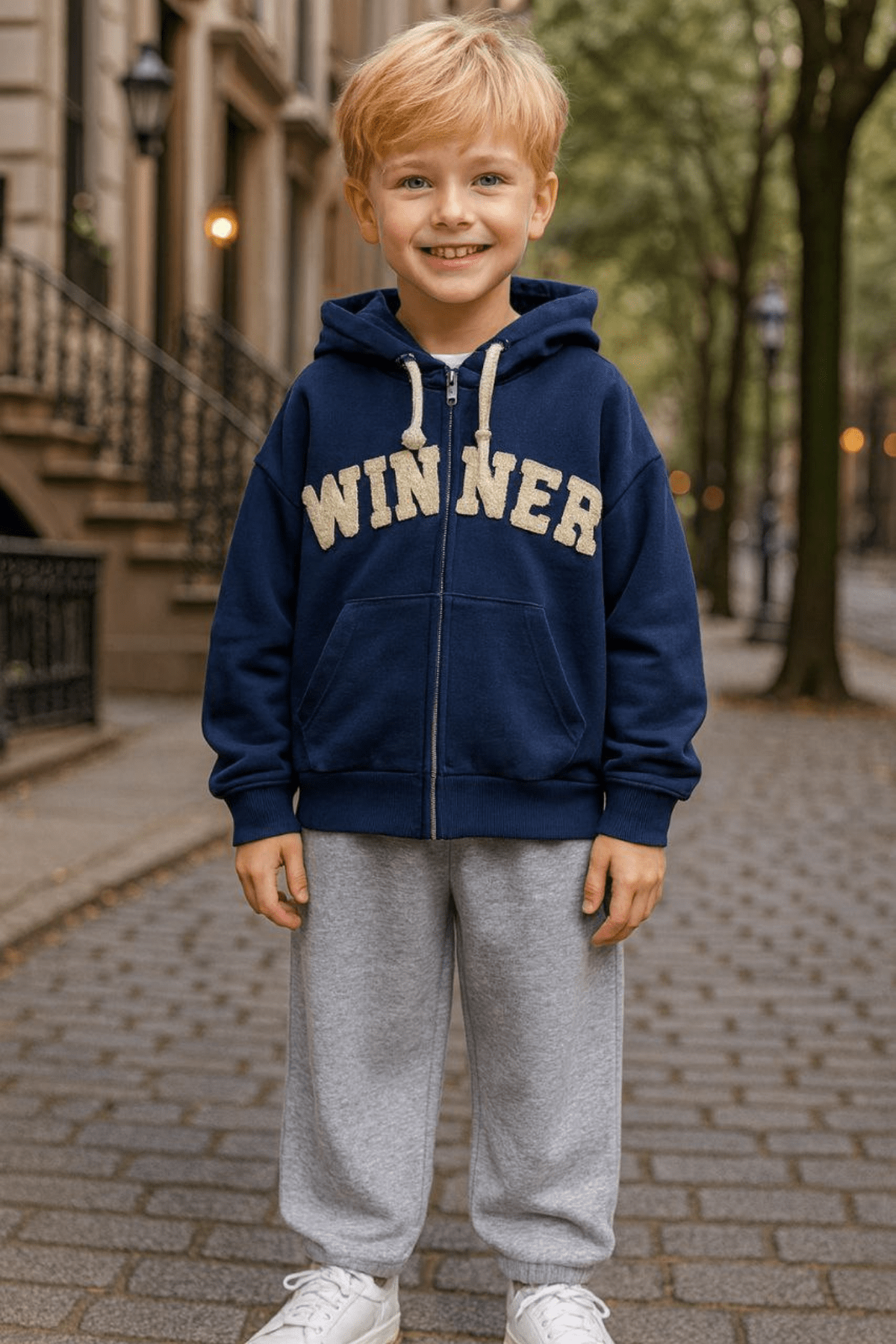 2-10 Yaş Winter Fermuarlı Sweat Erkek Çocuk Takım Lacivert