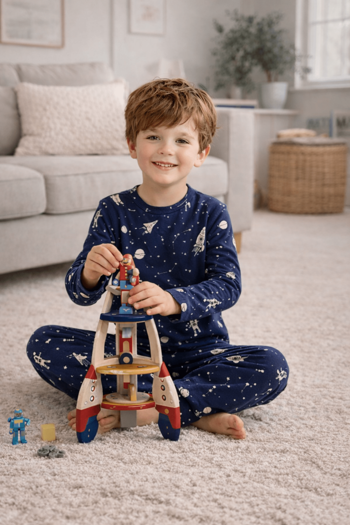 Uzay Desen Erkek Çocuk Pijama Takımı