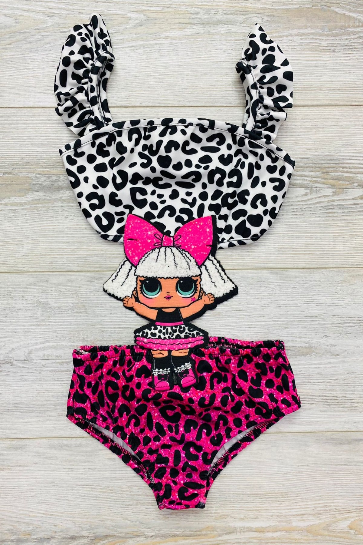 Lol Bebek Leopar Desen Kız Çocuk Mayokini