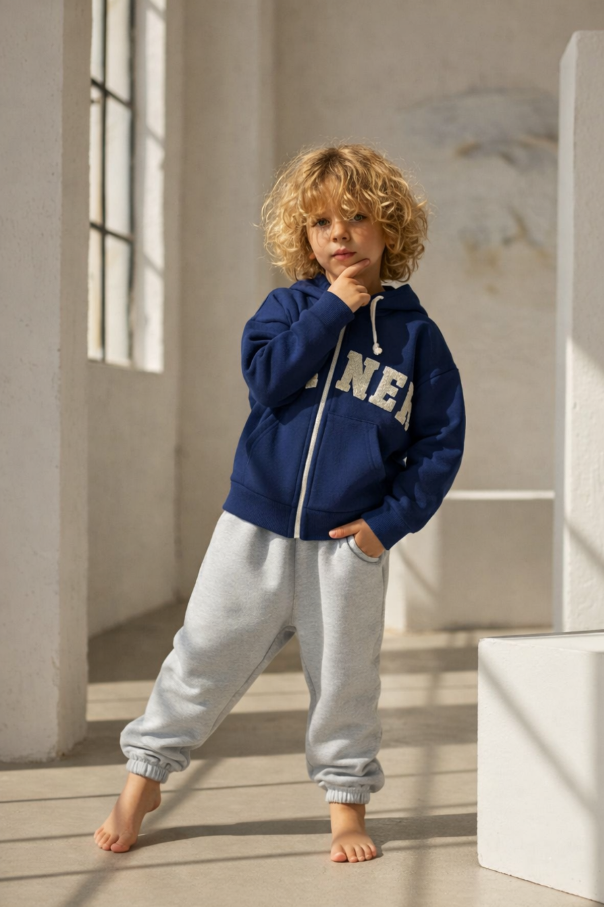 2-10 Yaş Winter Fermuarlı Sweat Erkek Çocuk Takım Lacivert