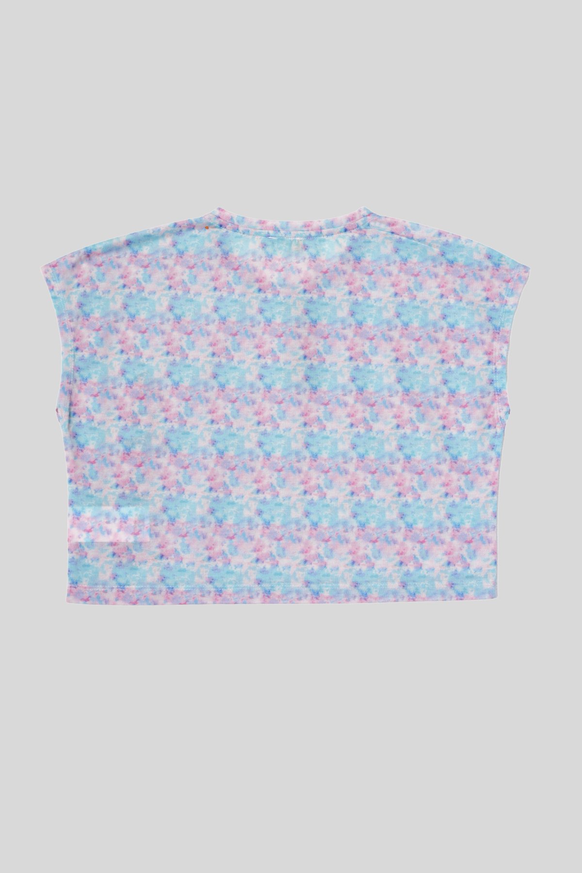 4-14 Yaş Benetton Batik Desen Kız Çocuk T-shirt Turkuaz