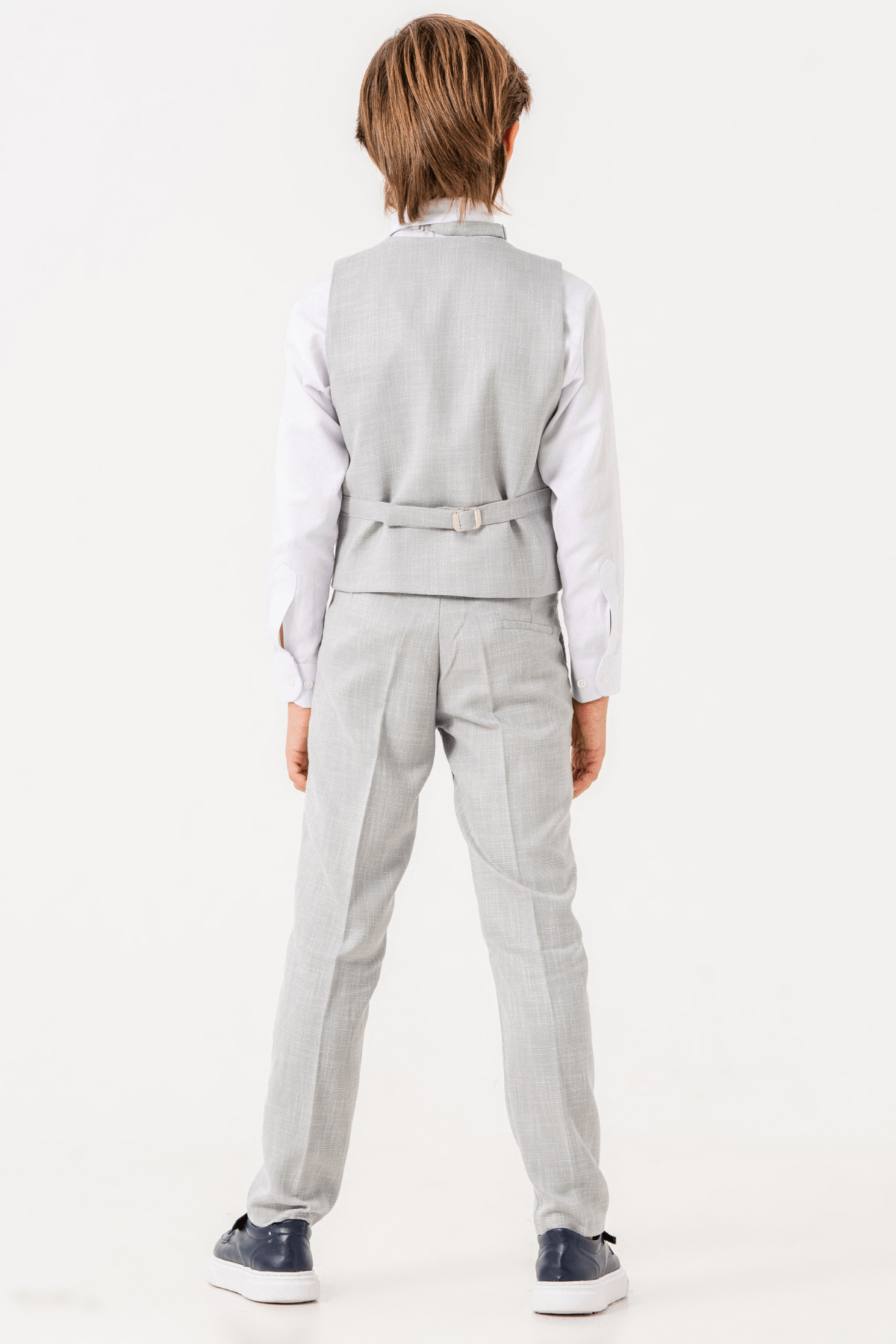 Flax Yelekli Zincirli Erkek Çocuk Takım Elbise Gri