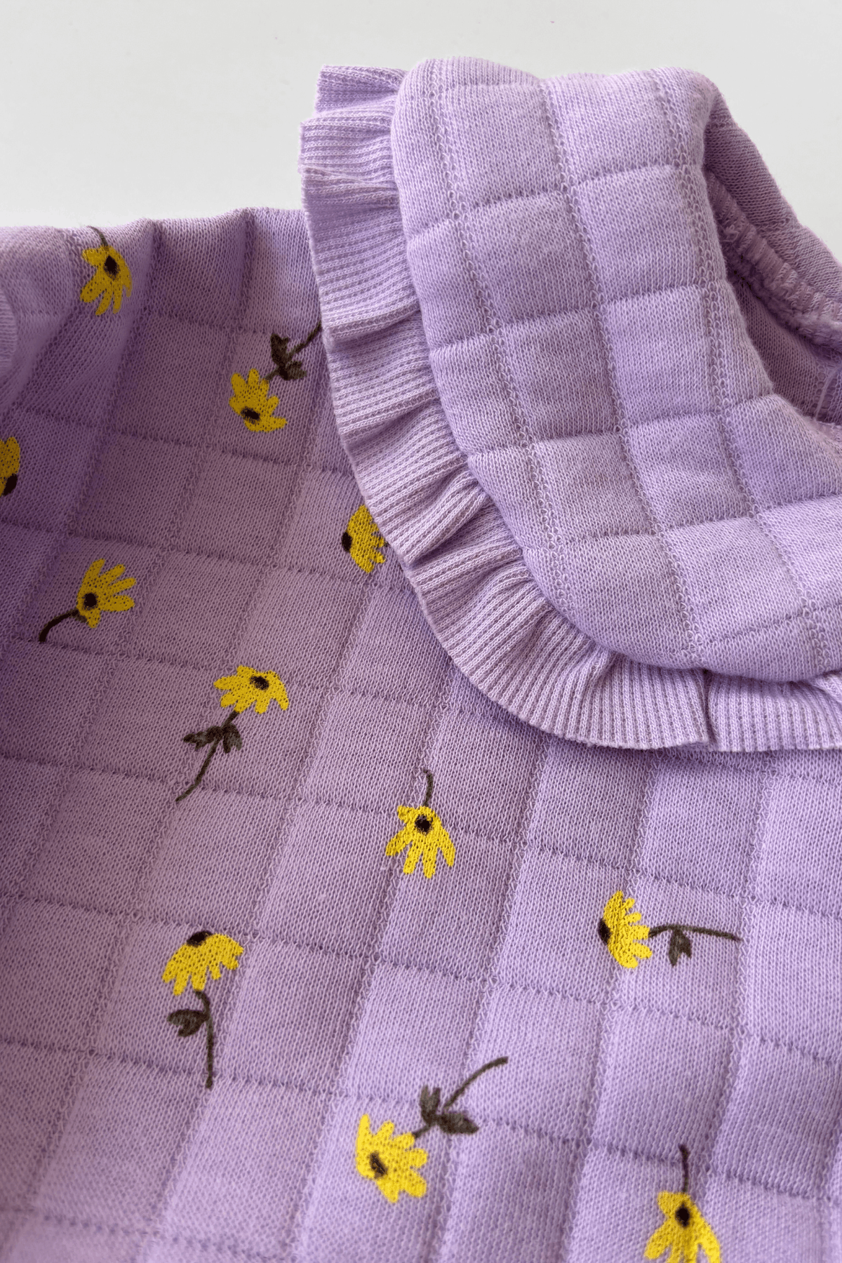 6-18 Ay Çiçekli Bebe Yaka Kız Bebek Takım Mor