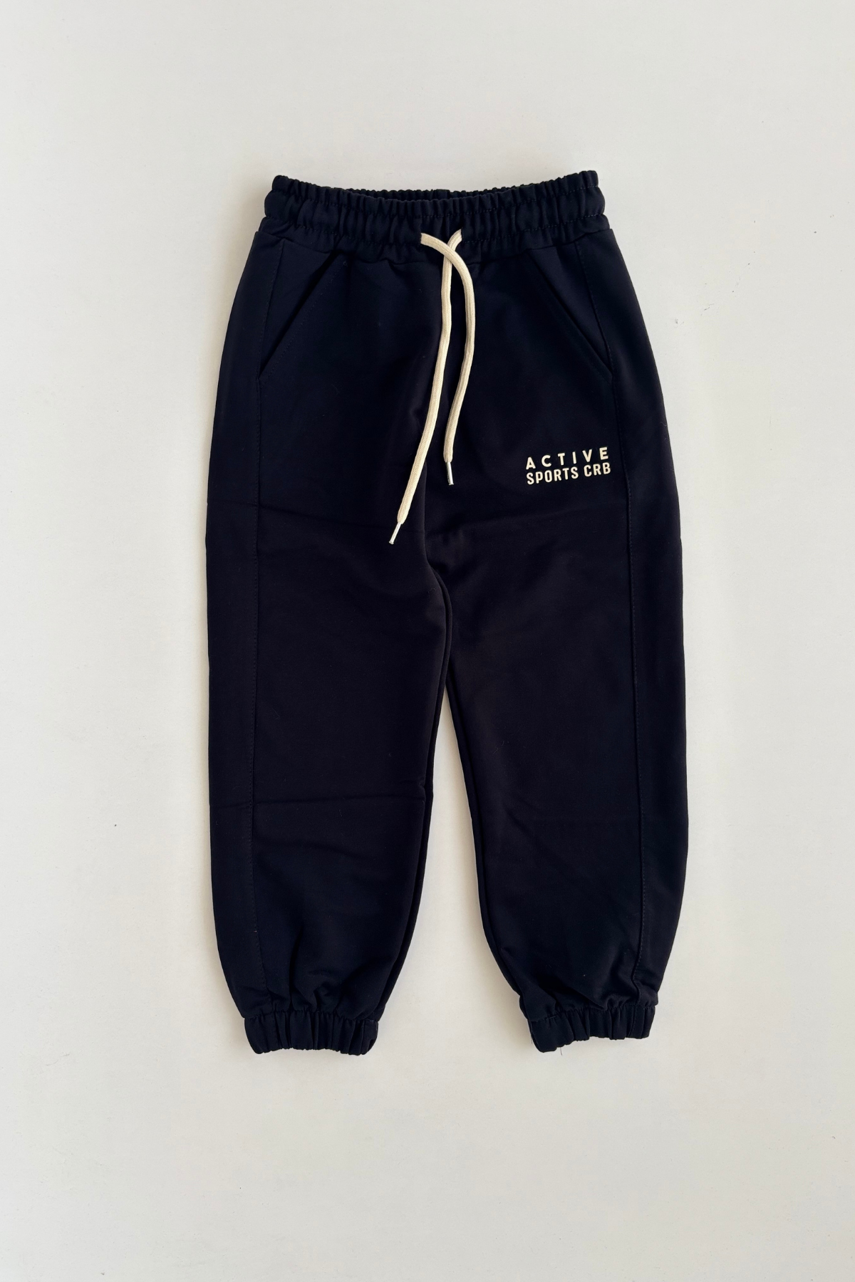 5-12 Yaş Active Baskılı Cepli Kız Çocuk Tek Alt Eşofman Lacivert