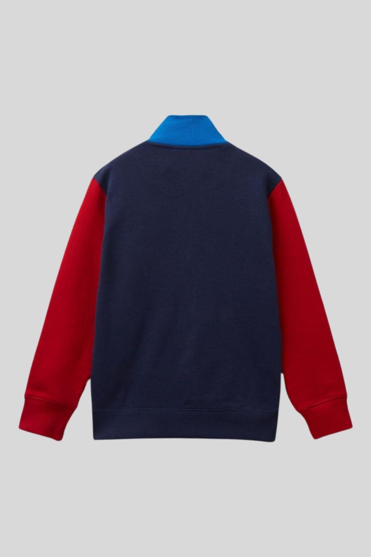 4-14 Yaş Benetton Renkli Uzun Kol Erkek Çocuk Sweat Kırmızı