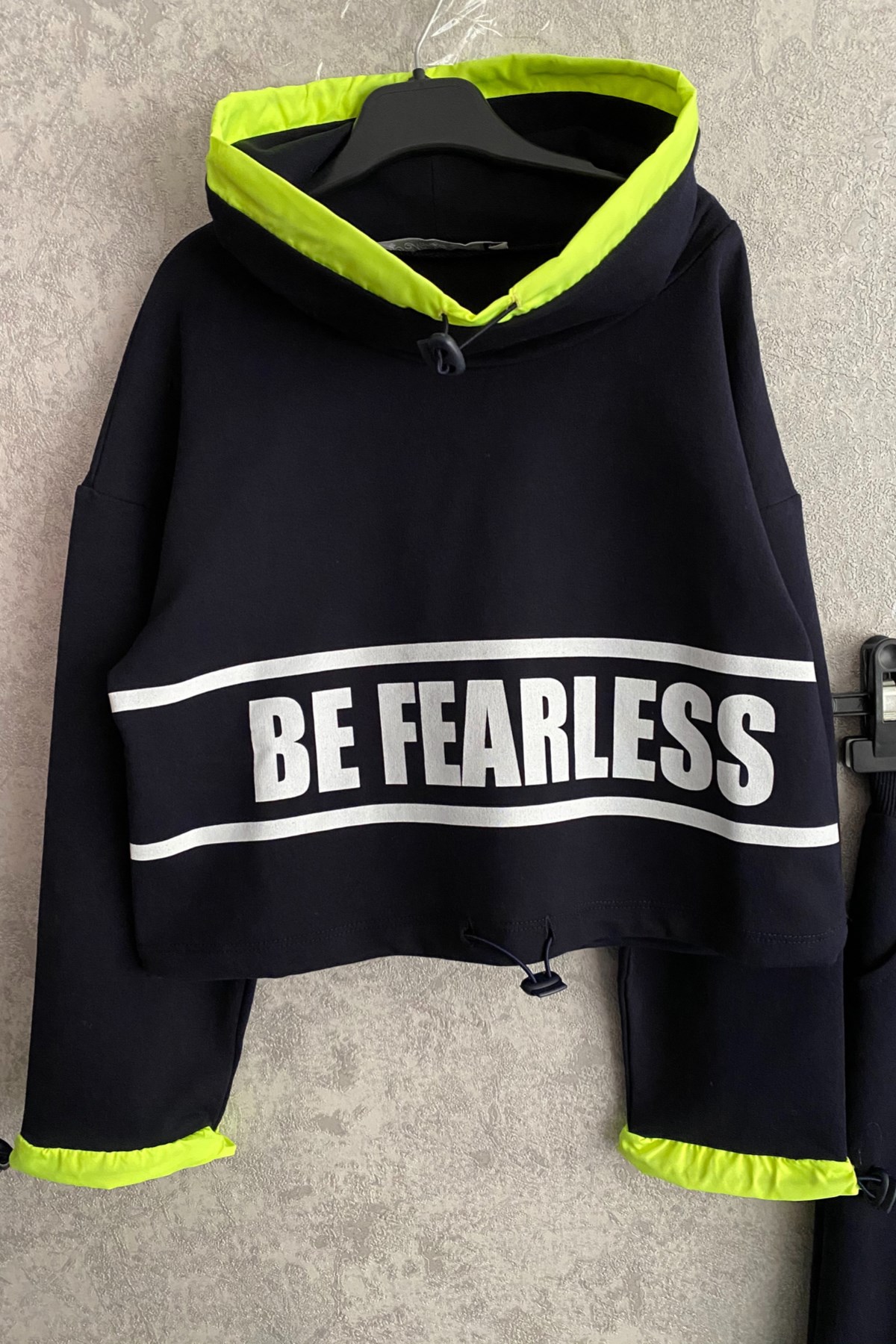 Be Fearless Balıkçı Yaka Neon Detay Kız Çocuk Eşofman Takım Lacivert