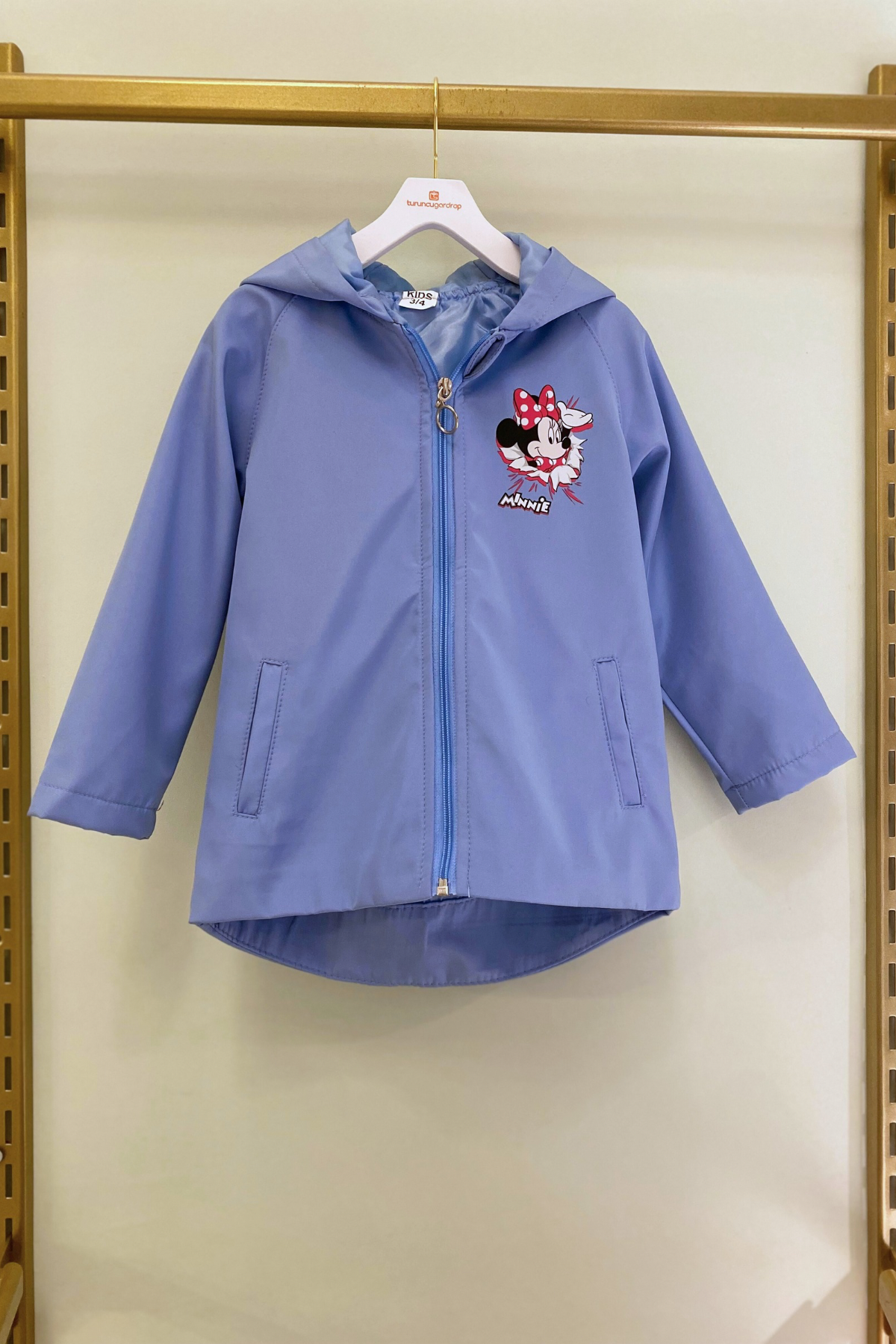 3-10 Yaş Karakter Detay Kız Çocuk Yağmurluk Mavi