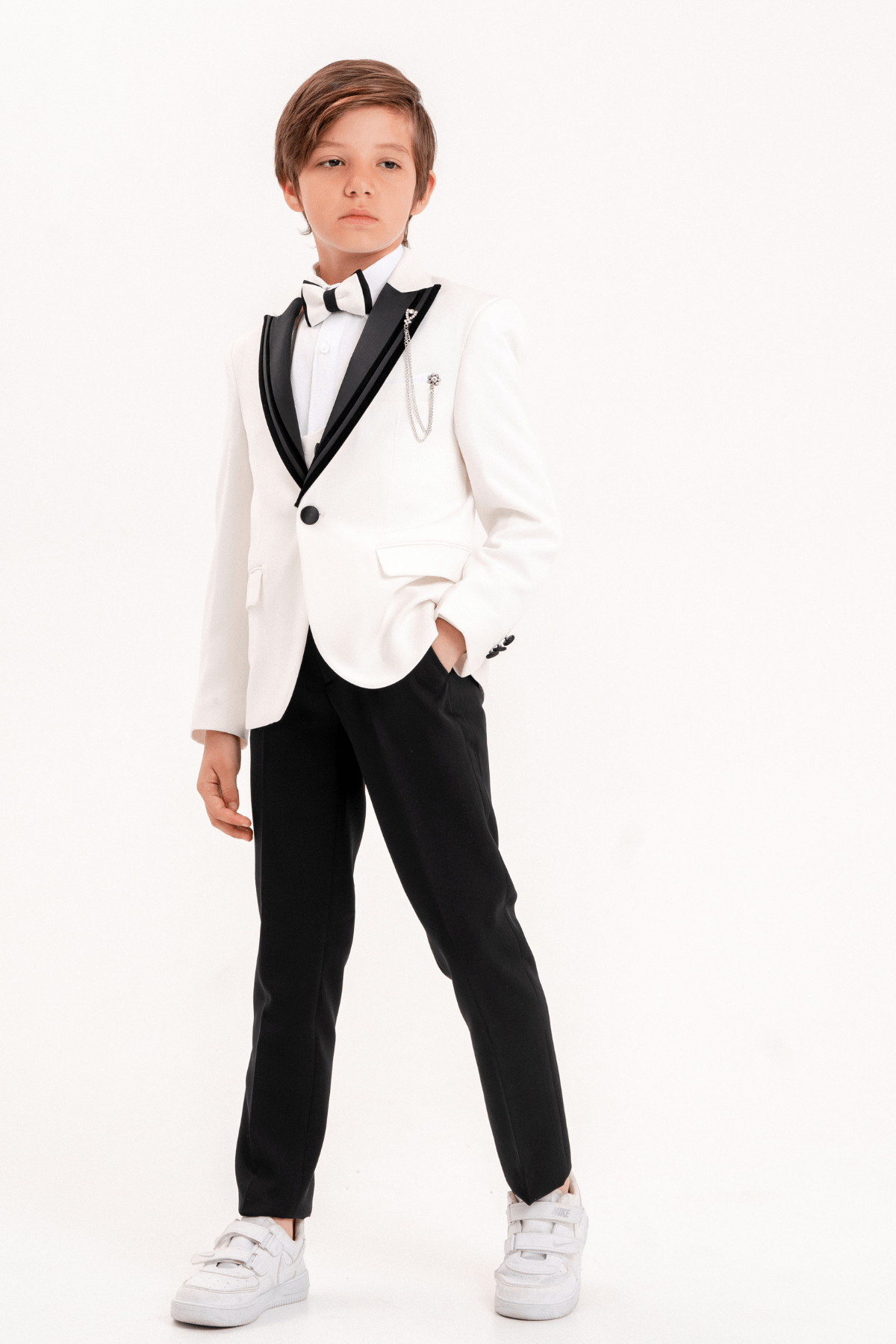 3-14 Yaş Premium Erkek Çocuk Damatlık Beyaz