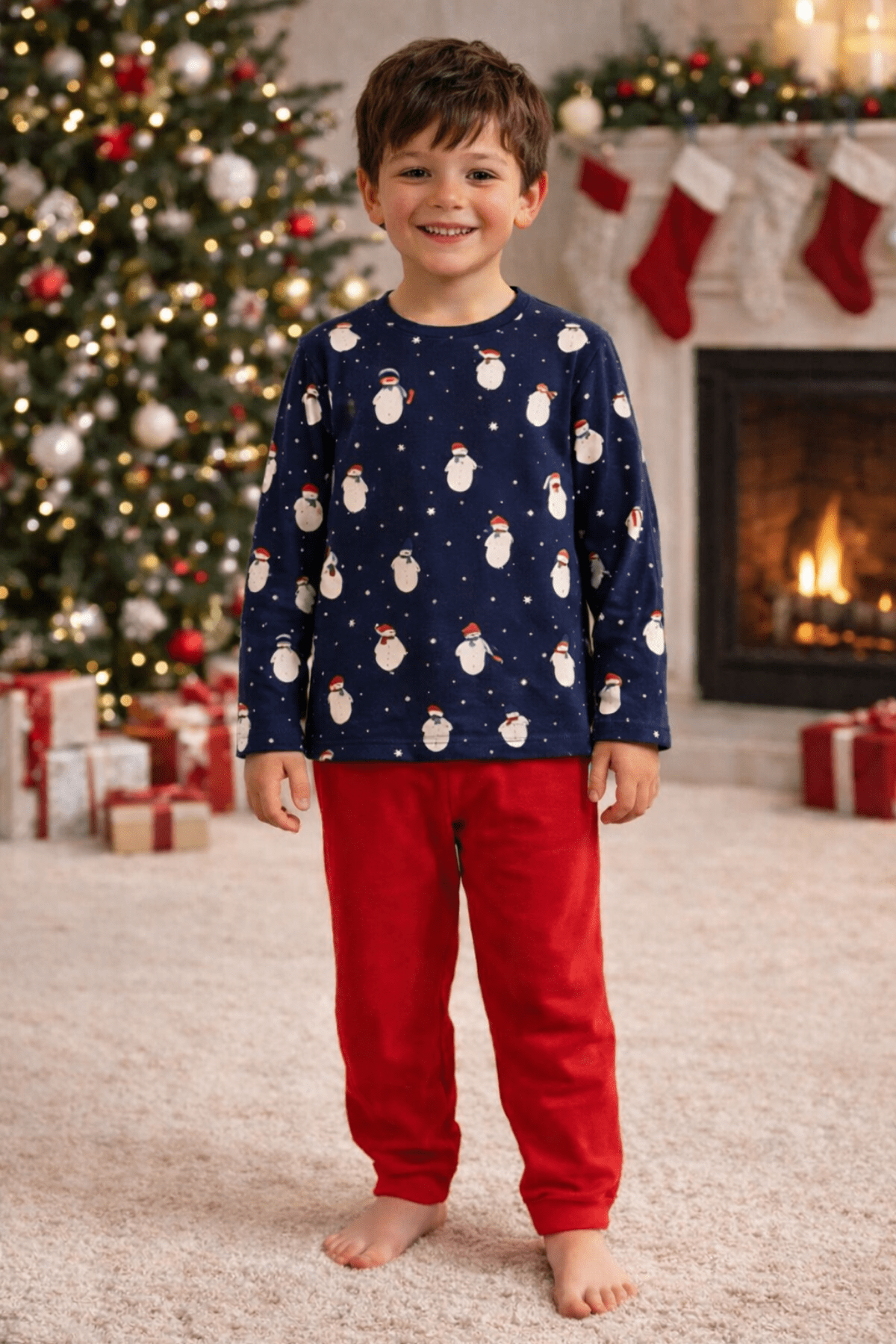 Kardanadam Desen Unisex Çocuk Pijama Takımı