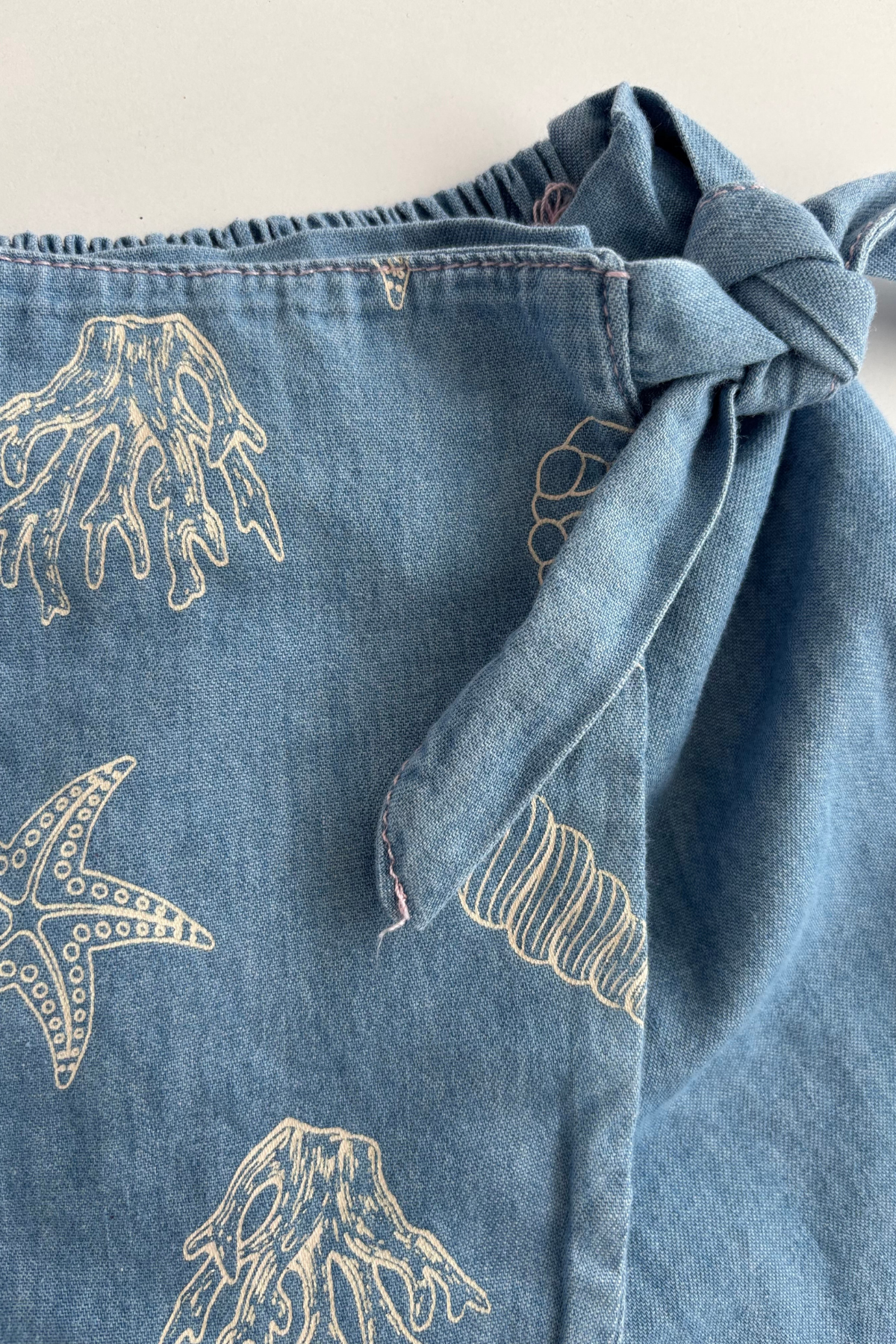 3-7 Yaş Denizatı Detay Kot Şort Etekli Kız Çocuk Takım Lila