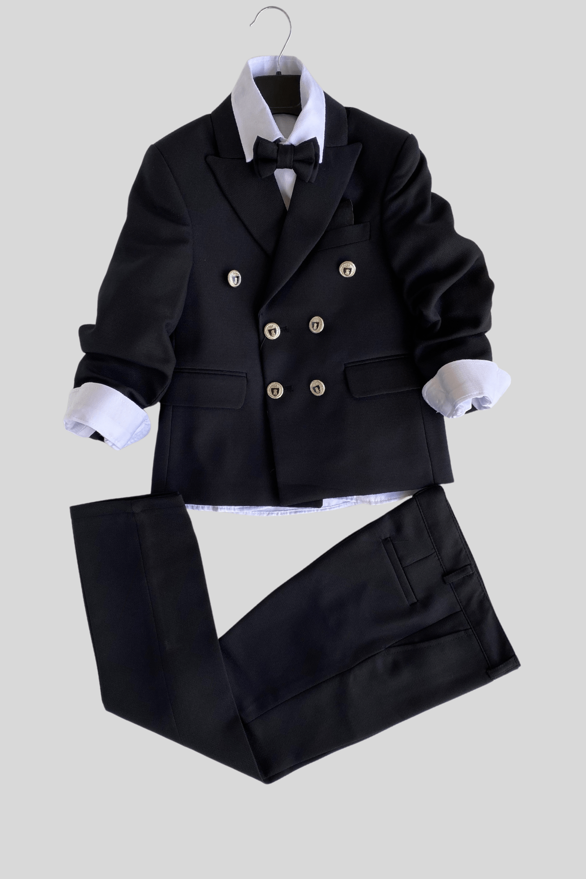 Montero Ceketli Mendilli Erkek Çocuk Takım Elbise Siyah