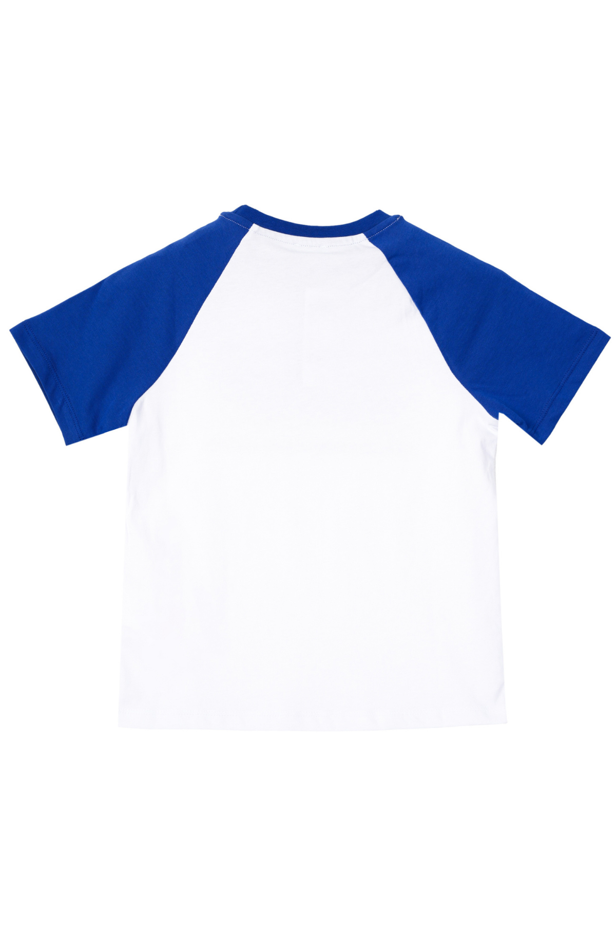 4-14 Yaş Benetton Bisiklet Yaka Logo Baskılı Erkek Çocuk Tshirt Beyaz