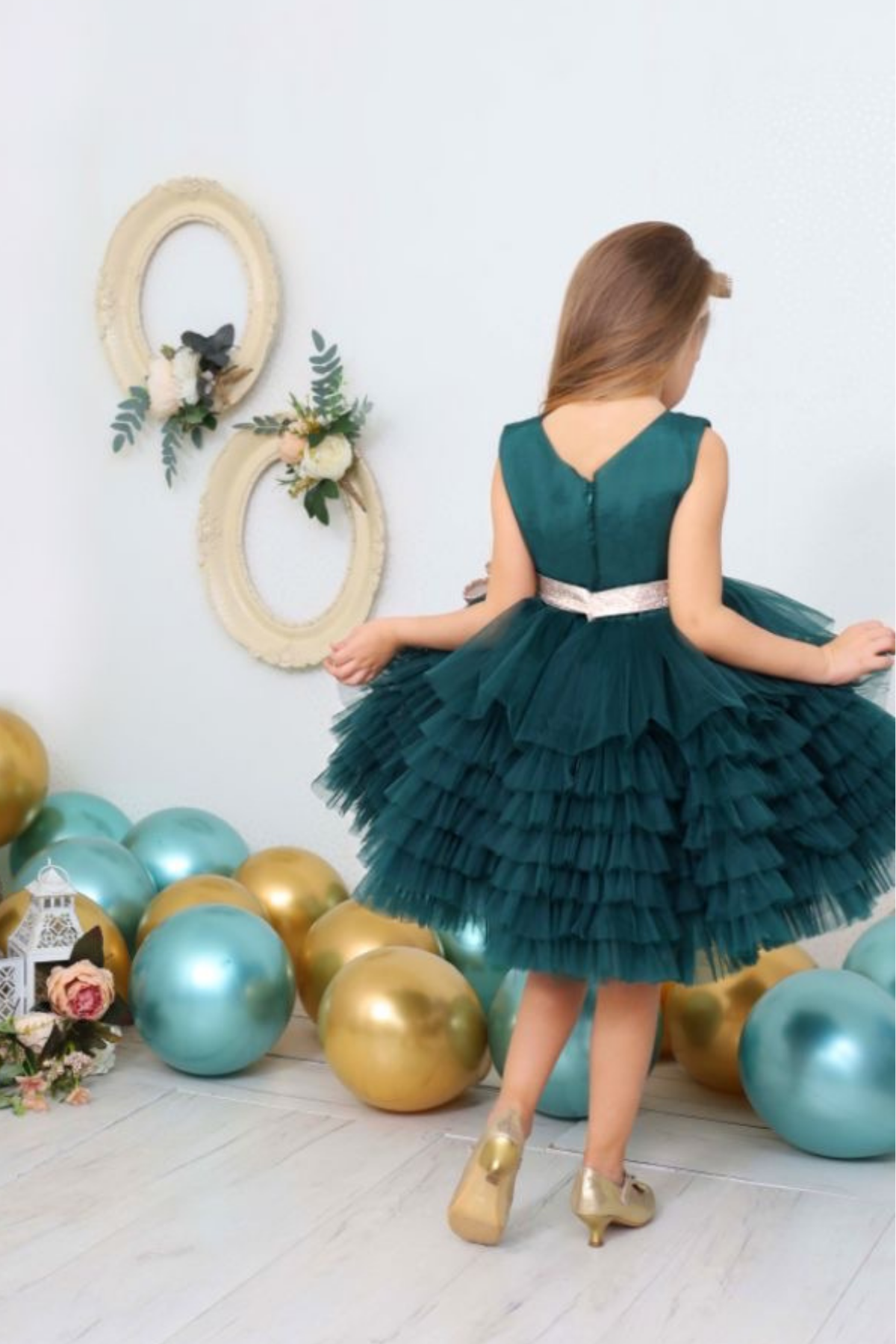 Fiyonk Detay Kız Çocuk Abiye Elbise