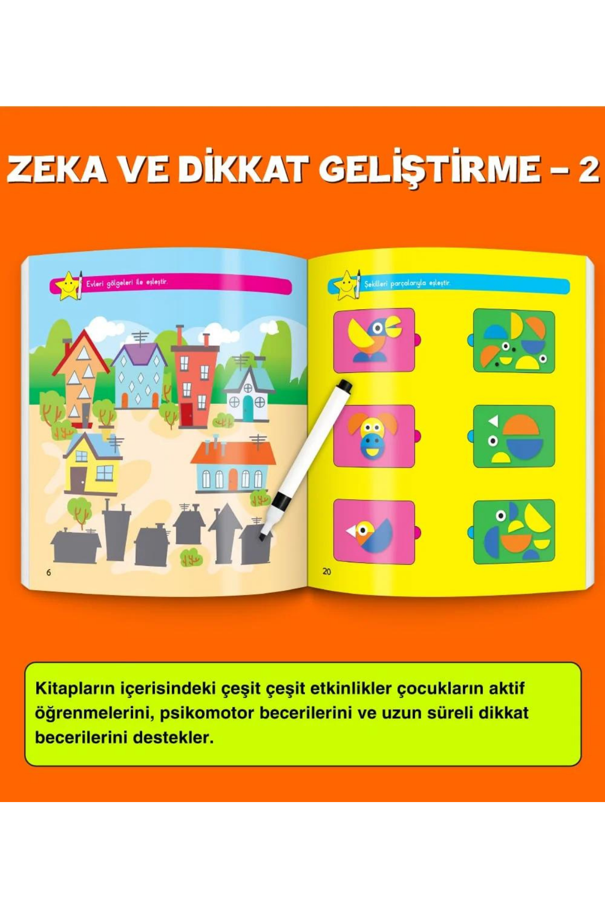 3-6 Yaş Evde Etkinlik Seti (Çizgi Çalışmaları, Sayılar, Geometrik Şekiller, Mantık Soruları, Dikkat Geliştirme)