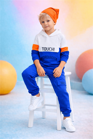 4-12 Yaş Touch Kapüşonlu Erkek Çocuk Takım Mavi