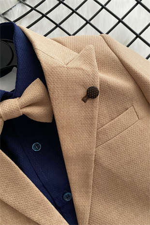 Premium Camel Ceketli Takım Elbise