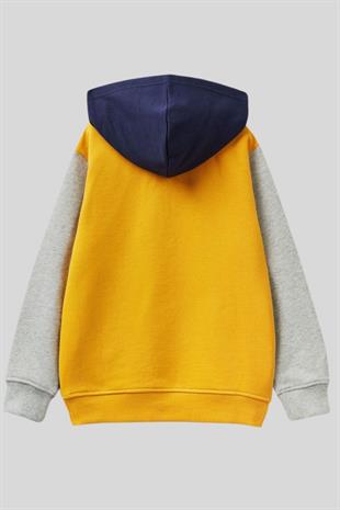 4-14 Benetton Kanguru Cepli Uzun Kol Erkek Çocuk Sweat