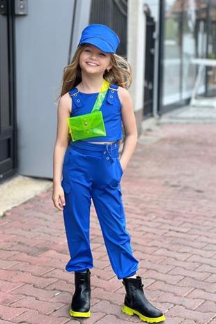 Şapkalı Dalgıç Tasarım Çantalı Kız Çocuk Takım Sax