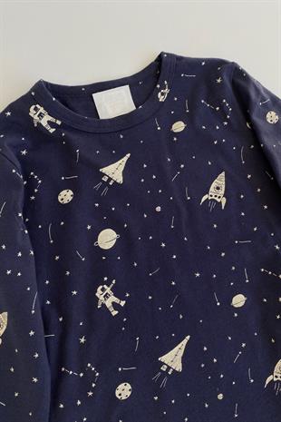 Uzay Desen Erkek Çocuk Pijama Takımı