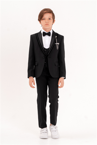 3-14 Yaş Premium Erkek Çocuk Damatlık Siyah