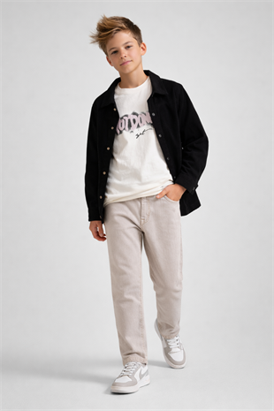 9-14 Yaş Not Done Gabardin Ceketli 3lü Erkek Çocuk Takım Siyah