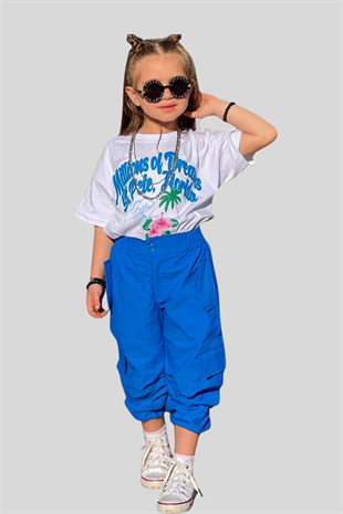 5-14 Yaş Dreams Kız Çocuk Paraşüt Pantolonlu Takım Sax