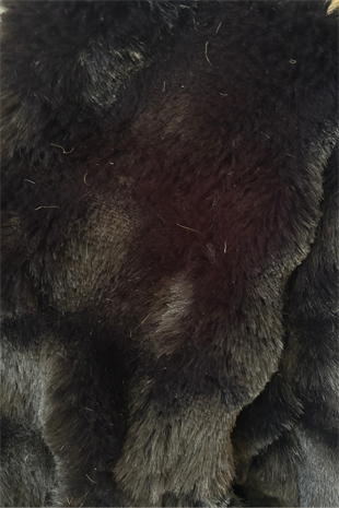 6-15 Yaş Buble Peluş Kapüşonlu Kız Çocuk Peluş Ceket Siyah