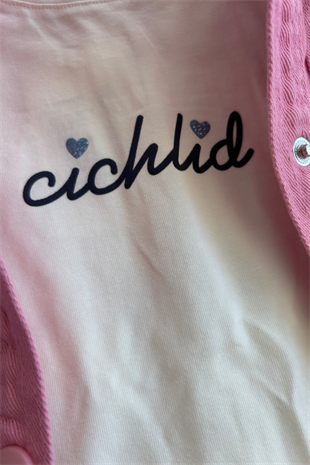 4-8 Yaş Yıldız Nakışlı Ceketli Gabardin 3lü Kız Çocuk Takım Pembe