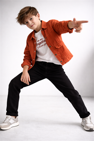 9-14 Yaş Luxury Together Gabardin 3lü Erkek Çocuk Takım Kiremit