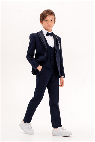 3-14 Yaş Premium Erkek Çocuk Damatlık Lacivert