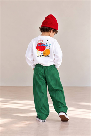 3-10 Yaş Fruit Love Cool Erkek Çocuk Takım Yeşil