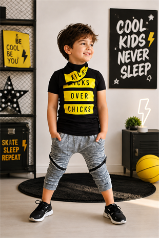 Kicks Over Fular Detay Erkek Çocuk Takım