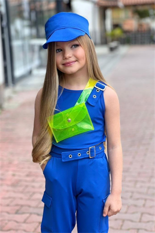 Şapkalı Dalgıç Tasarım Çantalı Kız Çocuk Takım Sax