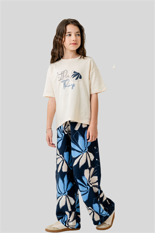 8-12 Yaş Little Things Pantolonlu Kız Çocuk Takım  Lacivert