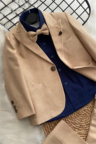 Premium Camel Ceketli Takım Elbise