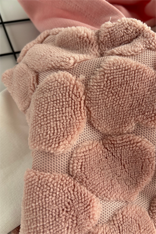 2-5 Kalp Desen Yelekli 3lü Kız Çocuk Takım Pembe