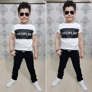 Fermuar Detay Tişört ve Kot Pantolon Takım