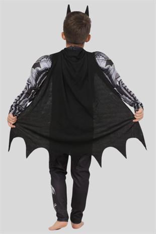 Batman Kaslı Çocuk Kostüm Gri