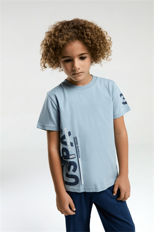 9-15 Yaş U.S Polo Lisanslı Baskılı Erkek Çocuk Takım İndigo