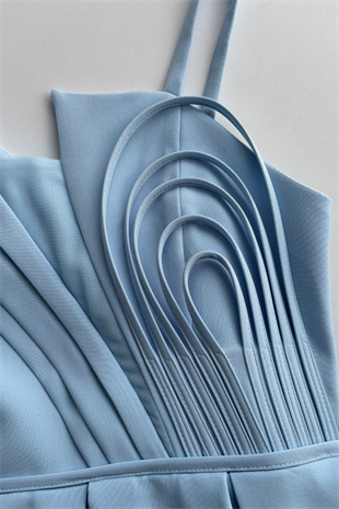 10-15 Ella Premium Kız Çocuk Abiye Elbise Bebe Mavi