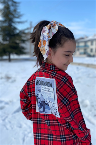 Sırt Baskı Detay Ekose Kız Çocuk Gömlek