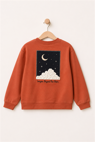 2-6 Yaş İmagine Aplikeli Erkek Çocuk Sweat Tarçın