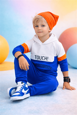 4-12 Yaş Touch Kapüşonlu Erkek Çocuk Takım Mavi