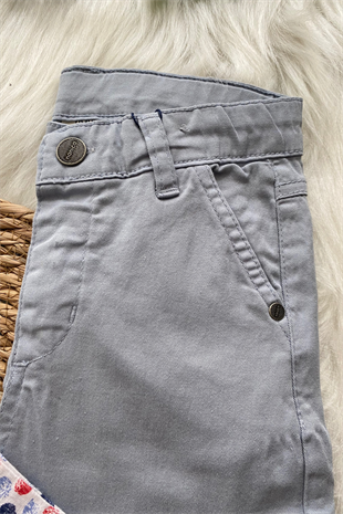 Desenli Gömlek Gabardin Pantolon Takım