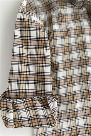 5-14 Yaş Kareli Gömlek Kot Pantolon Takım Sarı