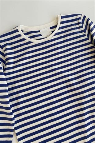 Çizgili Desen Erkek Çocuk Pijama Takımı Lacivert