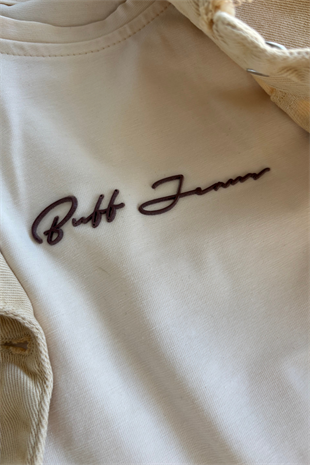 3-10 Yaş Saçaklı Gabardin Kız Çocuk Takım Hardal