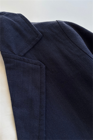 4-8 Yaş Bohem Keten Erkek Çocuk Takım Lacivert