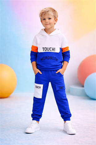4-12 Yaş Touch Kapüşonlu Erkek Çocuk Takım Mavi