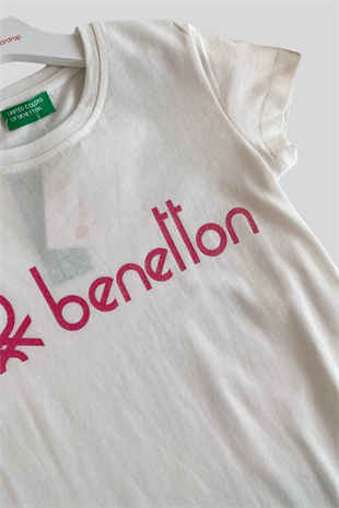 4-14 Yaş Benetton Etekleri Renkli Kız Çocuk Elbise